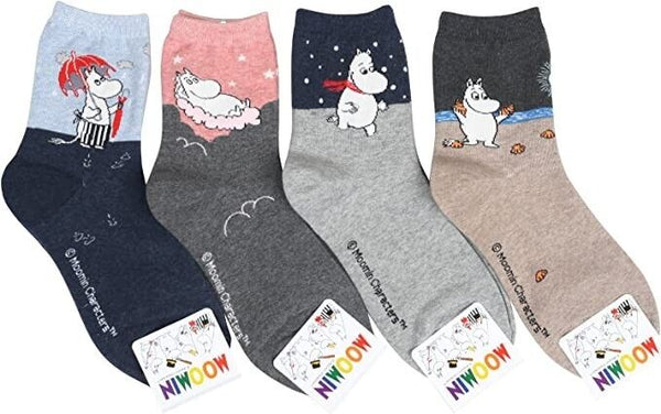 4 Pairs Moomin Cartoon Socks
