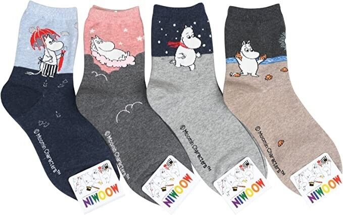 4 Pairs Moomin Cartoon Socks
