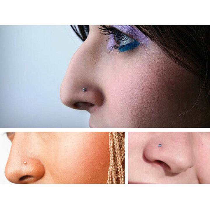 10 Rhinestone Crystal Nose Screws