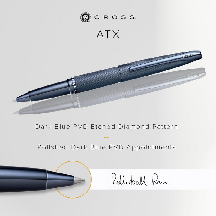 Cross ATX Sandblasted Dark Blue Rolling Ball Pen