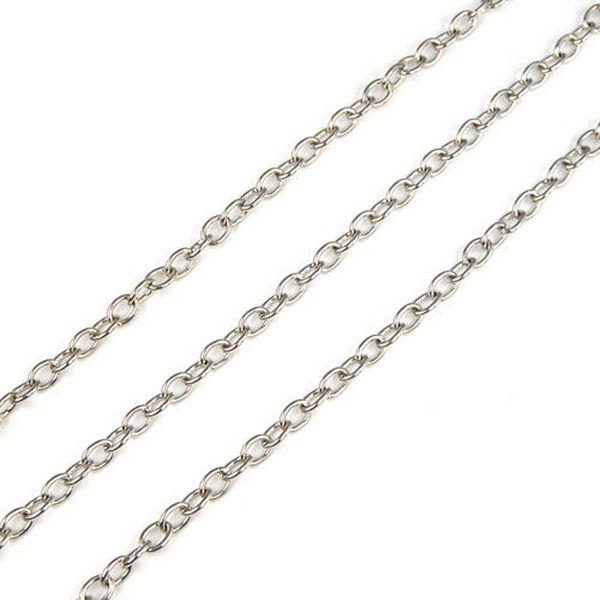 2m Silver Plated 3mmx2mm Link Chain