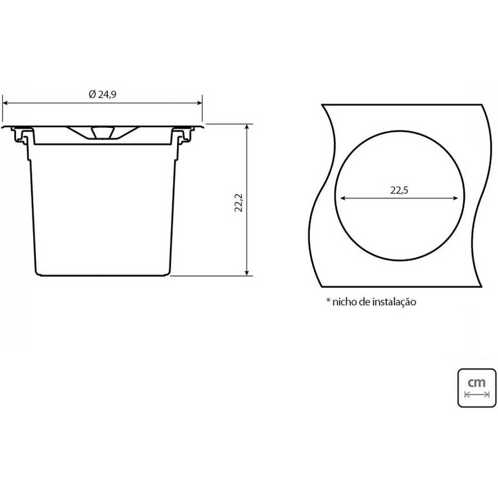 Tramontina 8L Round Kitchen Worktop Inset Bin