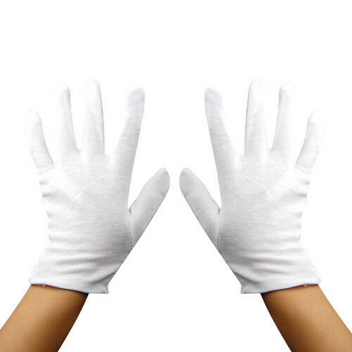 8 White Cotton Gloves