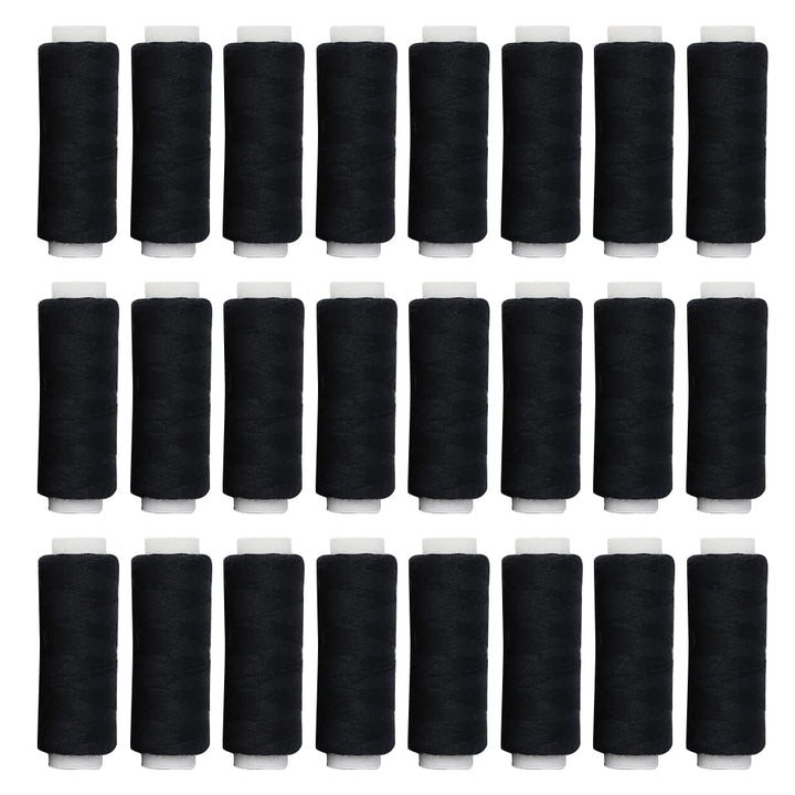 24 Black Sewing Thread Spools