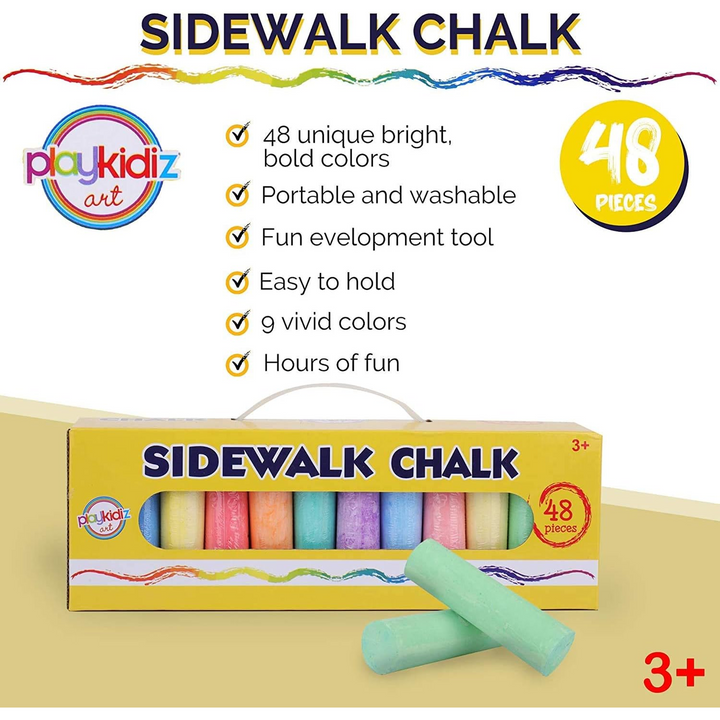 48 Piece Chunky Coloured Sidewalk Chalks