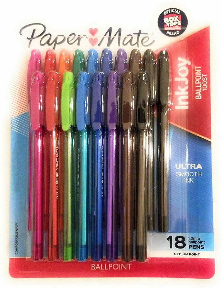 18 Pack Paper Mate 100st Coloured Inkjoy Pens