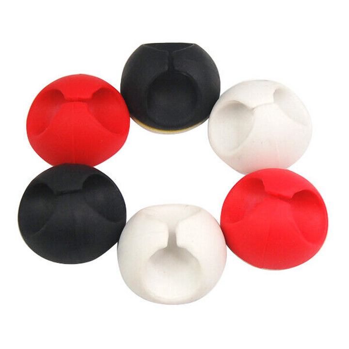 6 Self-Adhesive Cable Tidy Clips
