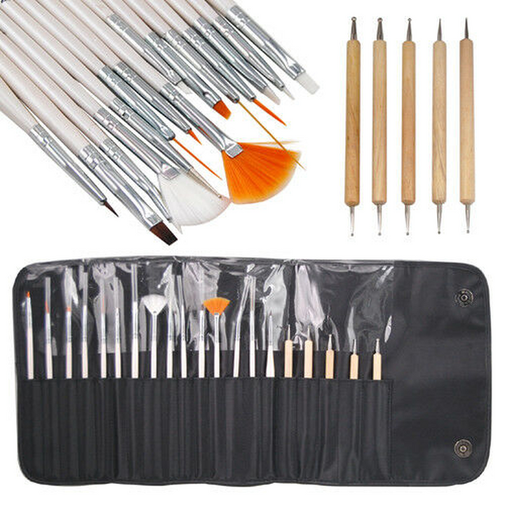 20 Piece Nail Art Tool & Brush Set