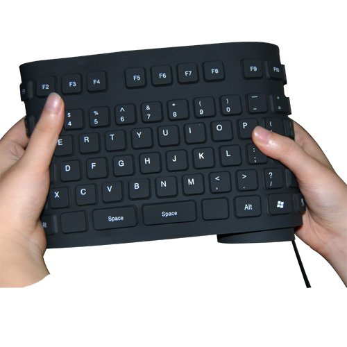 Flexible Black Silicone PC Keyboard