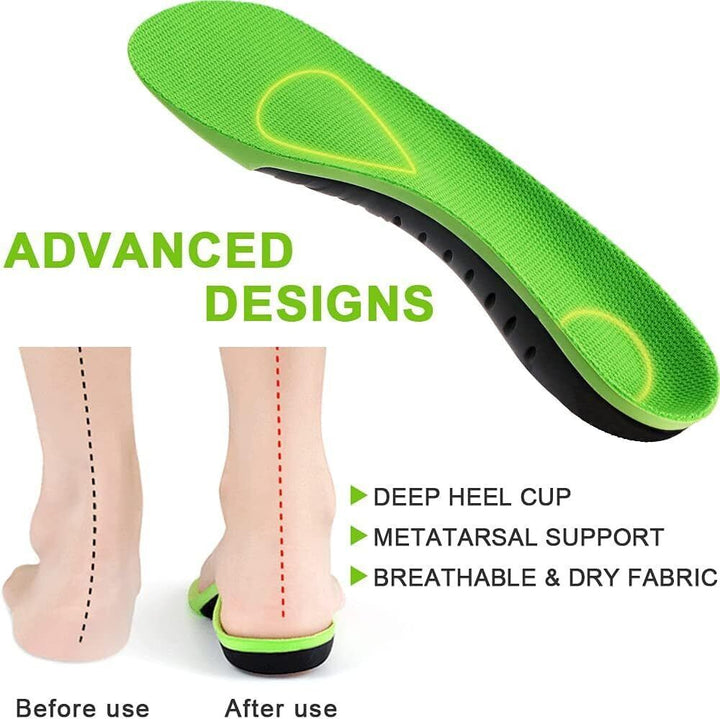 Adult Green 3/4 Arch Support Shoe Insole