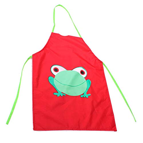 Red Children's Waterproof Cartoon Frog Apron