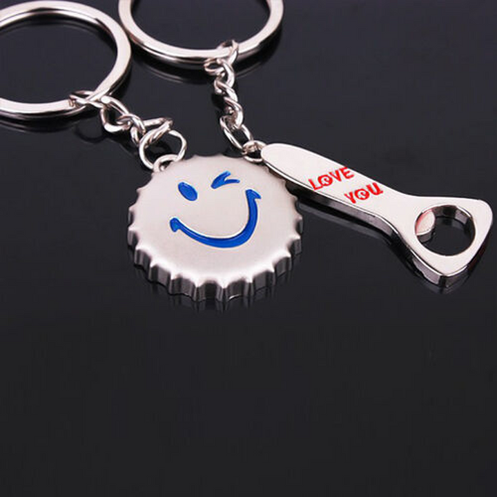 Bottle Cap & Opener Love Keyring