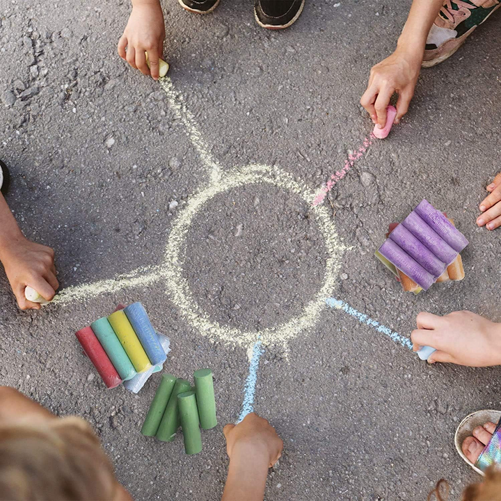 48 Piece Chunky Coloured Sidewalk Chalks