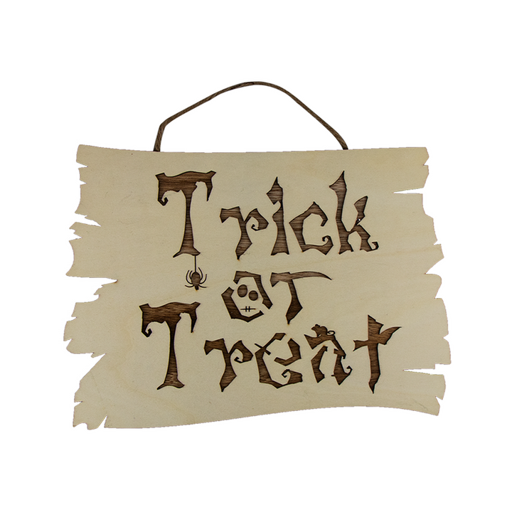 Halloween Trick Or Treat Wooden Sign Decoration