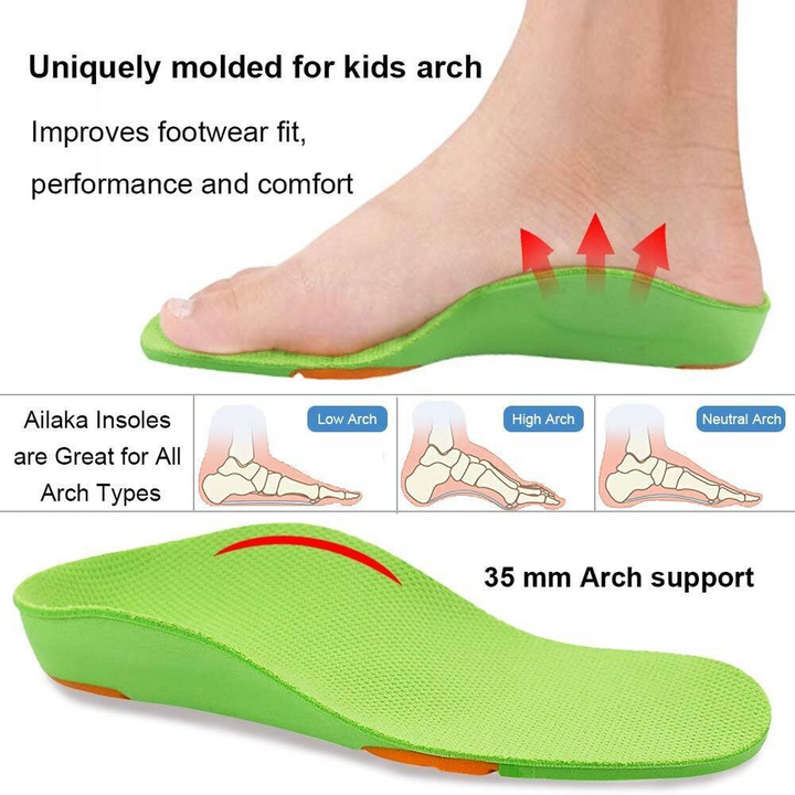 Green Kids Orthotic Arch Support Shoe Insole
