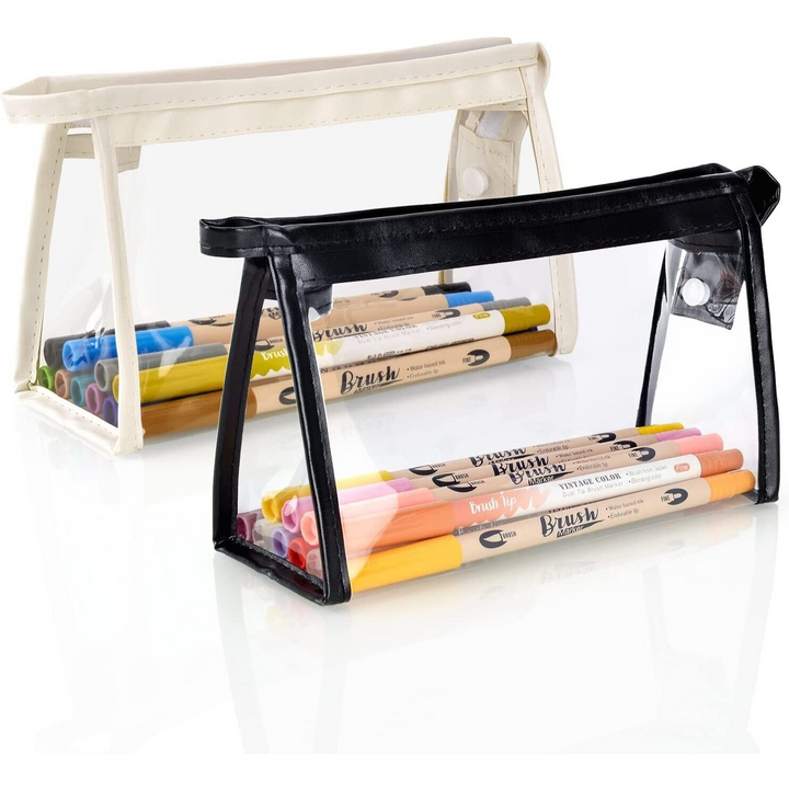 2 Clear Pencil Cases