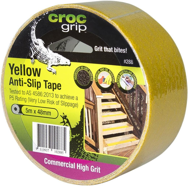 5m Croc Grip Yellow Anit-Slip 48mm Tape Roll