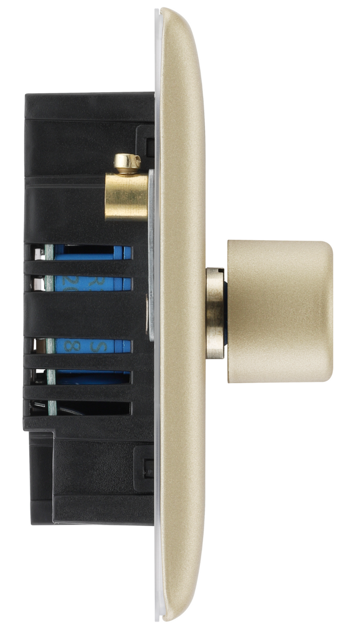 BG Electrical Pearl Nickel Double Dimmer