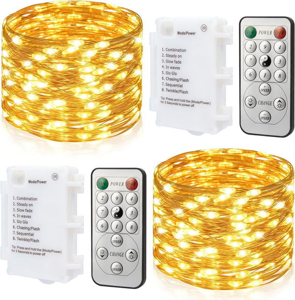 2x Christmas 50 LED Battery Lights