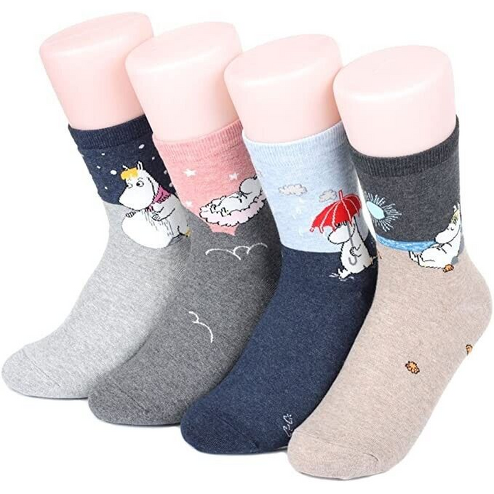 4 Pairs Moomin Cartoon Socks
