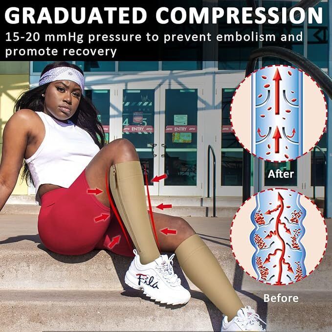 Beige Medical Compression Socks
