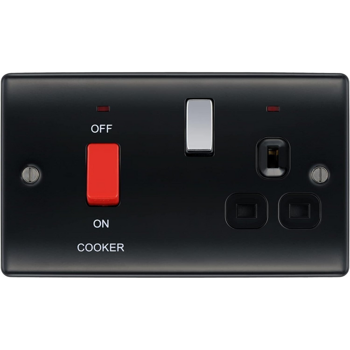 BG Electrical Black Cooker Connection Plug