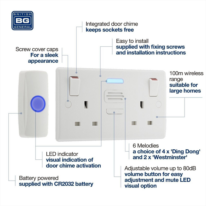 BG Electrical Door Bell & Socket