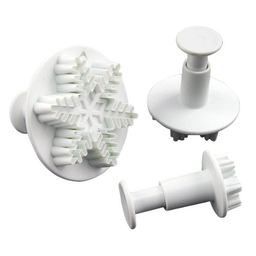 3 Sugarcraft Snowflake Cutter Plungers