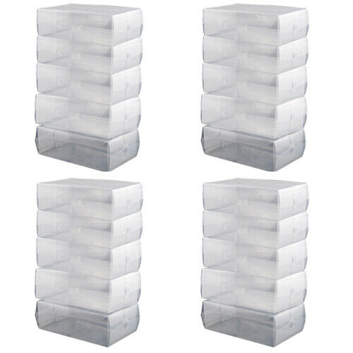 Men's Stack & Fold Plastic Shoe Storage Boxes