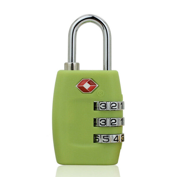 Green TSA 3-Dial Travel Padlock
