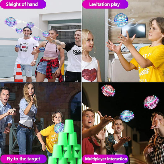 Blue LED Spinning Flying UFO Orb Ball