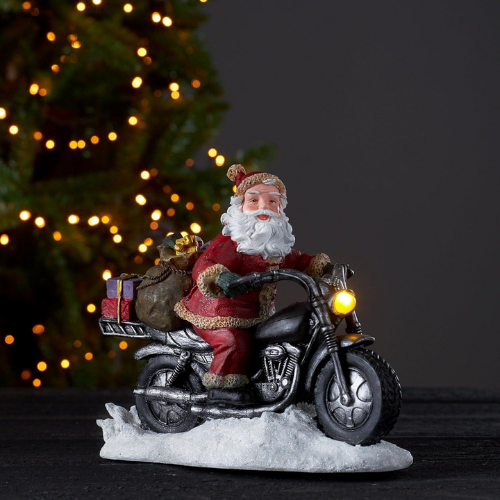 Santa Motorbike LED Christmas Decoration