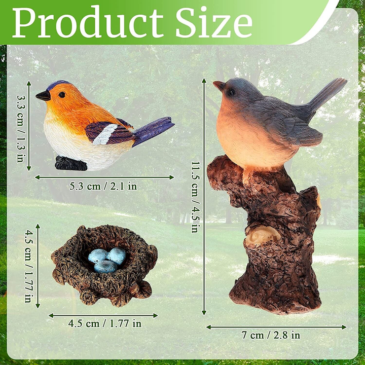 Robin Garden Ornament Set