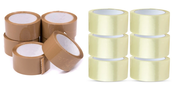 12 Clear & Brown Packaging Tape