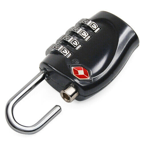 Black TSA Luggage 4-Dial Padlock