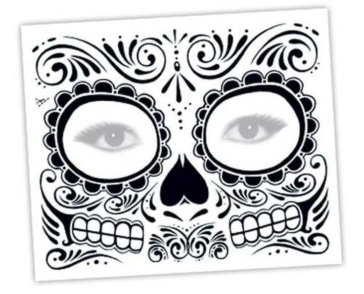 Day Of Dead Face Tattoo