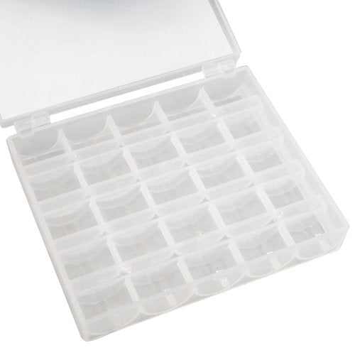 25 Clear Compartment Bobbin Thread Holder Box