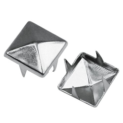 50 Square Gothic 9mm Silver Studs