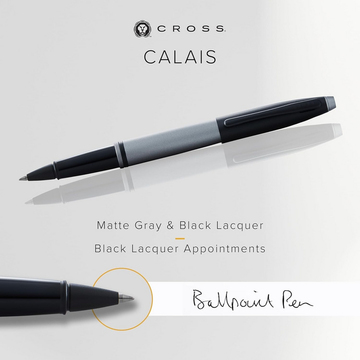 Cross Calais Rollerball Pen - Grey Lacquer Black Trim