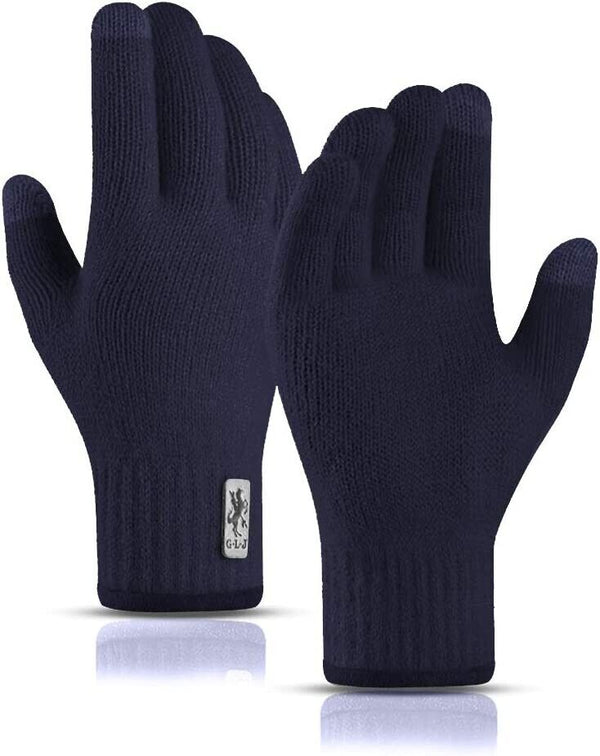 Adult Blue Thermal Knitted Gloves