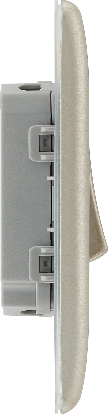 2x BG Electrical Pearl Nickel Double Light Switchs