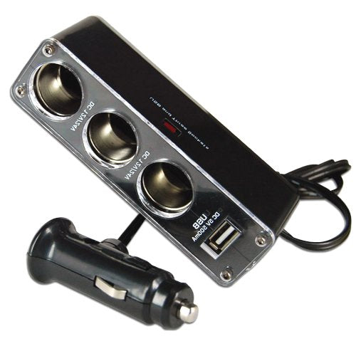 12V Car Cigarette 3 Way Extension
