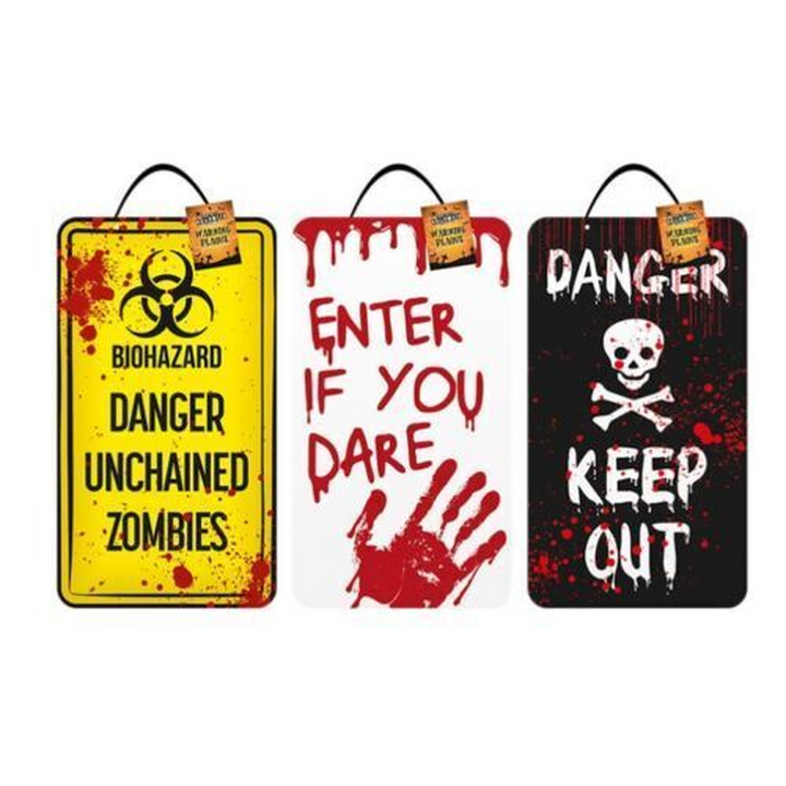 3 Halloween Hanging Door Signs