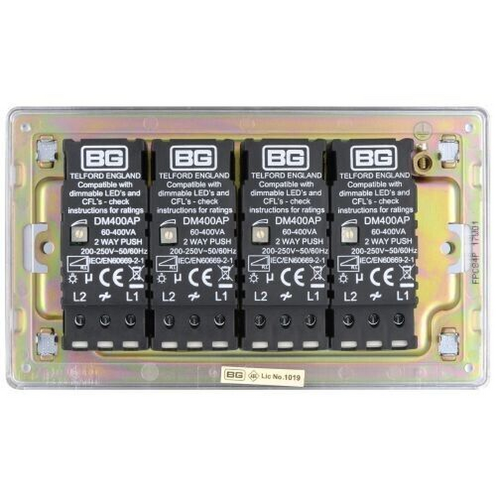 BG Electrical Chrome Quadruple Dimmer Switch