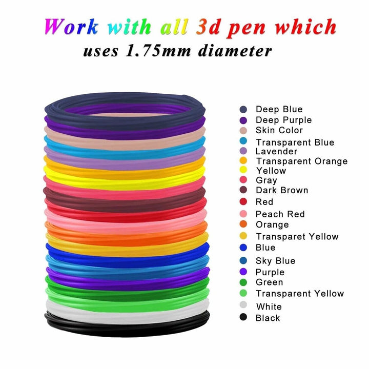 20 Pack Coloured 3D Pen Refill Strips