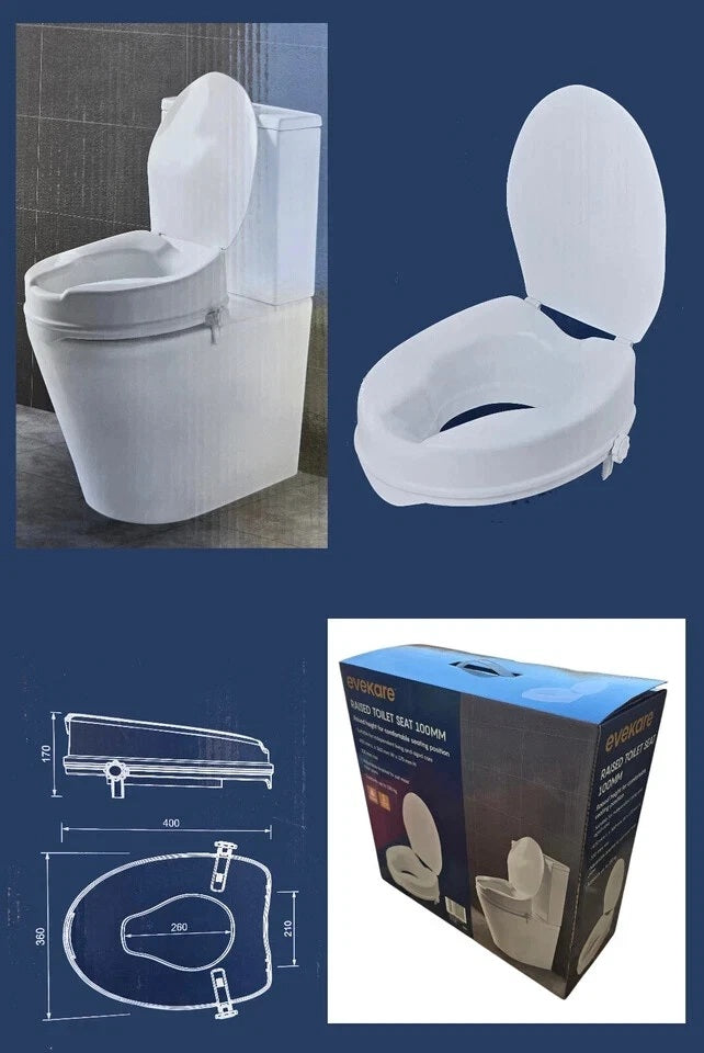 Evekare 100mm Raised Toilet Seat & Lid