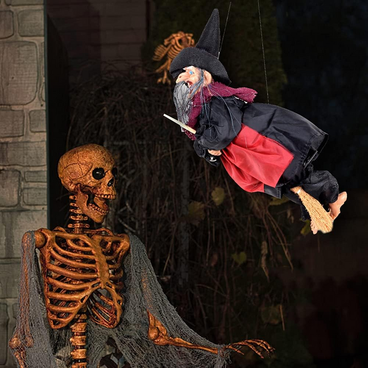 Green Halloween LED Cackling Witch