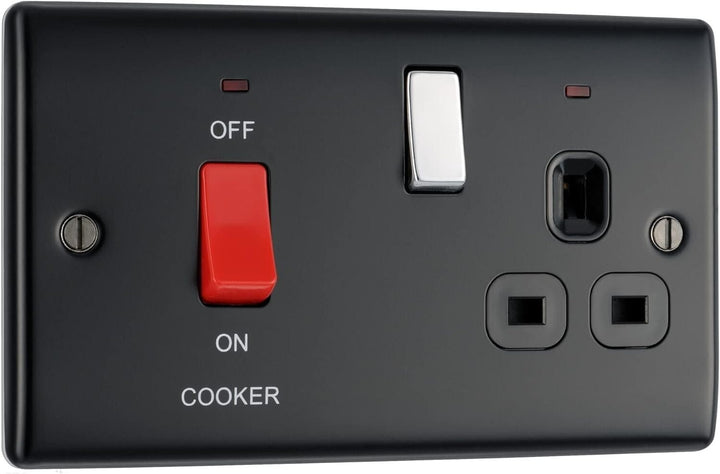 BG Electrical Black Cooker Connection Plug
