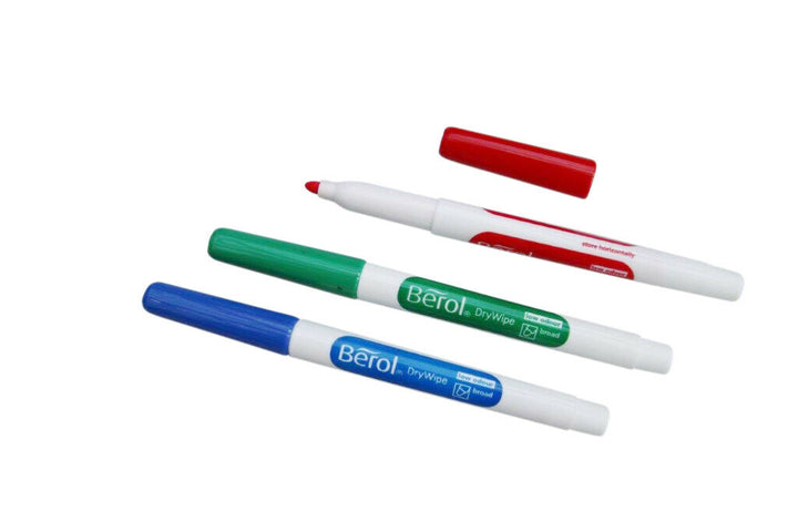 3 Berol Dry-Wipe Marker Pens