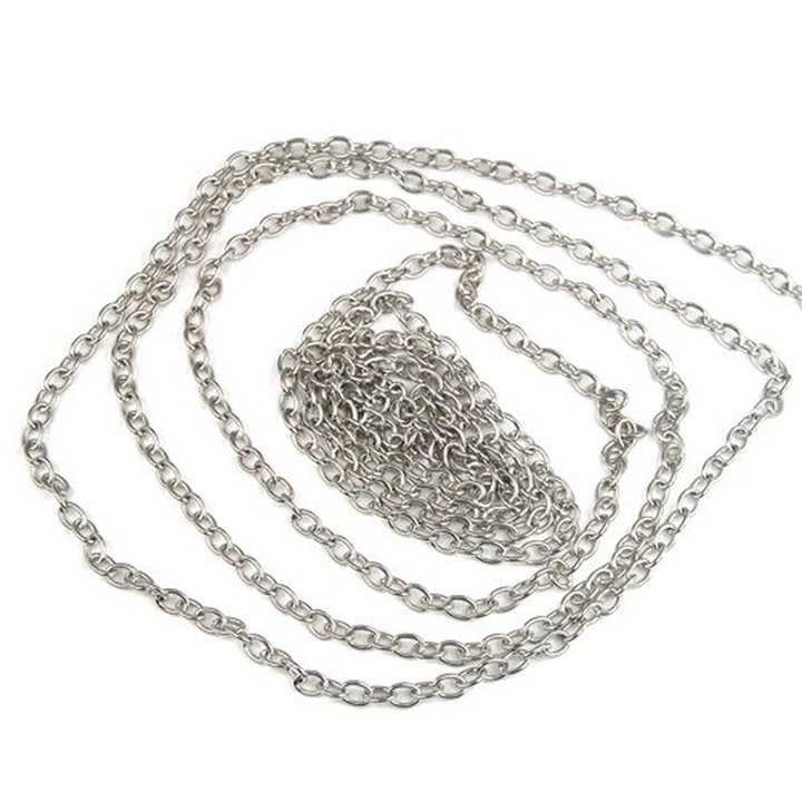 2m Silver Plated 3mmx2mm Link Chain